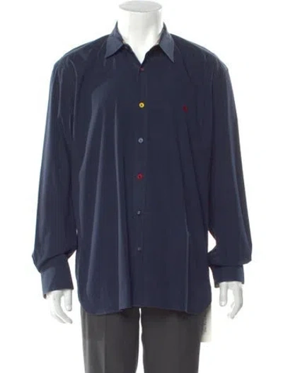 Pre-owned Burberry Long Sleeve Shirt In Blue