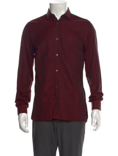 Pre-owned Burberry Long Sleeve Shirt In Burgundy