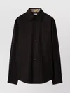 Burberry Long Sleeve Shirt Featuring Structured Collar In Black