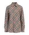 Burberry Check Pattern Wool Blend Shirt Women In Multi