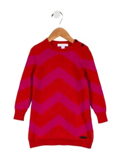 Pre-owned Burberry Babies' Long Sleeve Stripe Sweater In Red