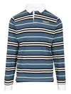 Burberry Long-sleeve Striped Cotton Polo Shirt