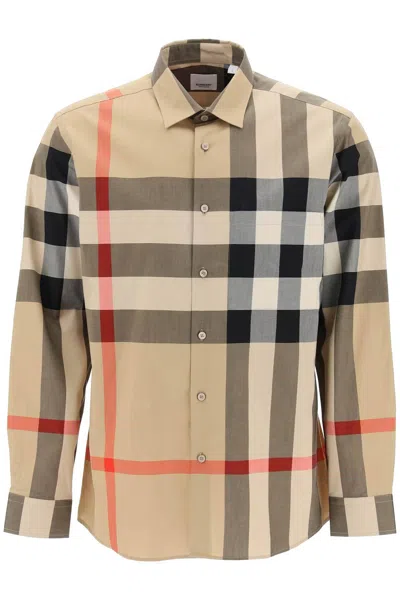 Burberry Long Sleeve Summerton Shirt In Multicolor