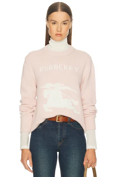 Burberry Long Sleeve Sweater In White