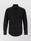 Burberry Long Sleeve Tailored Poplin Shirt In Black