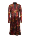 Burberry Long Sleeve Trapeze Dress Woman Midi Dress Multicolored Size 6 Viscose, Polyamide In Fantasy