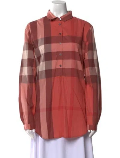 Pre-owned Burberry Long Sleeve Tunic In Pink