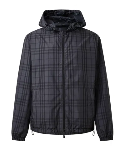 Burberry Long Sleeve Windbreaker In Black