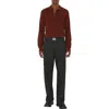 Burberry Long-sleeve Wool Polo Shirt In Burgundy