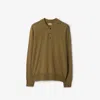 Burberry Long-sleeve Wool Polo Shirt In Shrew