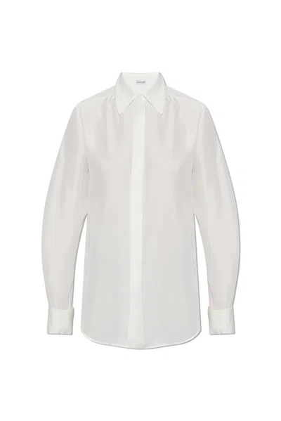 Burberry Long-sleeved Button-up Cotton Shirt In White