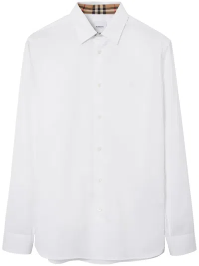 BURBERRY LONG-SLEEVED BUTTON-UP COTTON SHIRT
