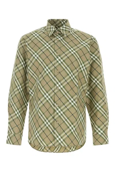 Burberry Embroidered Poplin Shirt With Button Cuffs In Multicolor