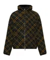 Burberry Reversible Hooded Checked Jacket In Black