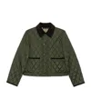 Burberry Cropped Quilted Jacket In Black