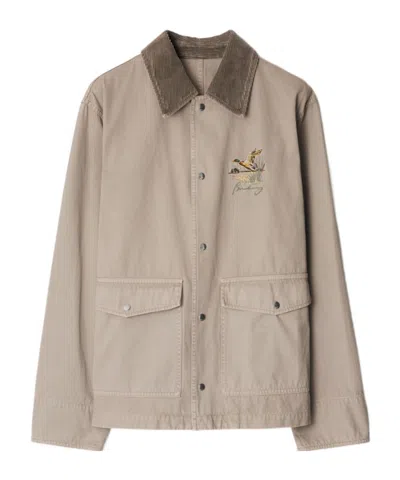 Burberry Long-sleeved Casual Jacket In Nude