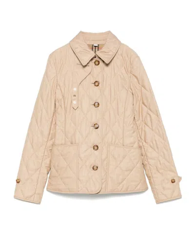 Burberry Long-sleeved Casual Jacket In Nude