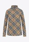 Burberry Check Pattern Wool Blend Shirt Women In Neutral