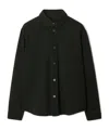 Burberry Button-up Cotton Jacket With Classic Collar In Black