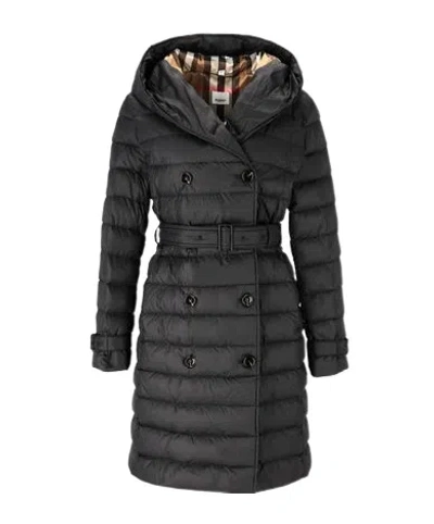 Burberry Long-sleeved Down Jacket In Black