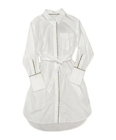 Burberry Long-sleeved Dress In White