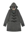 Burberry Long-sleeved Hooded Coat In Gray