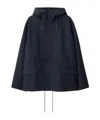 Burberry Long Sleeved Hooded Drawstring Jacket In Blue