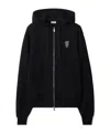 Burberry Thistle Logo Cotton Blend Zip Hoodie In Black