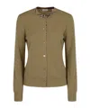 Burberry Long-sleeved Knitted Cardigan In Green