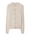 Burberry Long-sleeved Knitted Cardigan In Nude