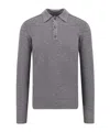 Burberry Wool Polo Sweater With Pointed Collar In Gray