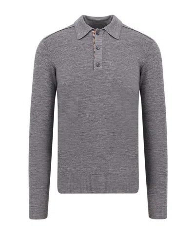 BURBERRY BURBERRY LONG SLEEVED KNITTED POLO SHIRT