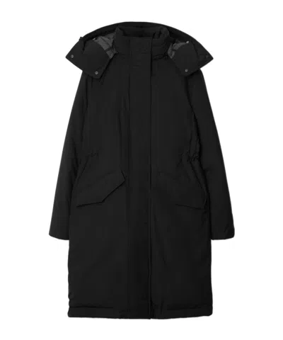 Burberry Long-sleeved Padded Coat In Black