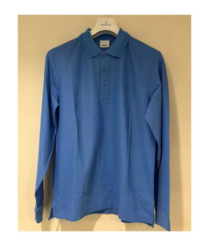 Burberry Long-sleeved Polo Shirt In Blue