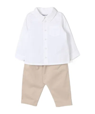 Burberry Long-sleeved Shirt And Trouser Set In White