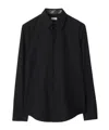 Burberry Tailored Shirt With Curved Hem And Point Collar In Black