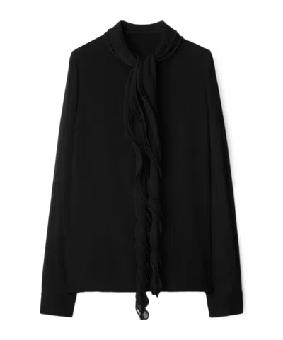 BURBERRY RUFFLED SILK BLOUSE