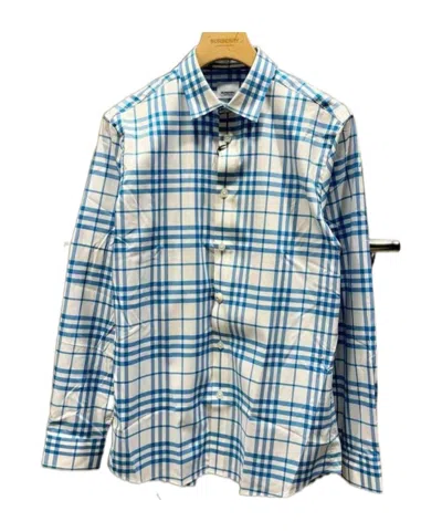Burberry Long-sleeved Shirt In Blue