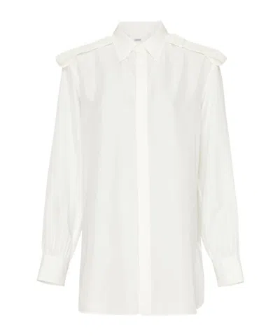 Burberry Silk Shirt In White