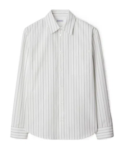 Burberry Long-sleeved Striped Shirt In White