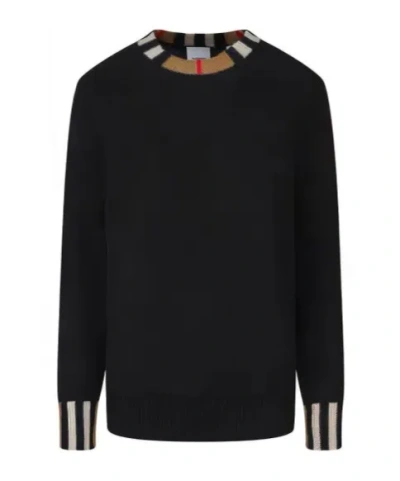Burberry Long-sleeved Sweater In Black