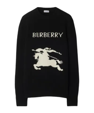 BURBERRY BURBERRY EQUESTRIAN KNIGHT INTARSIA-KNIT CREWNECK JUMPER