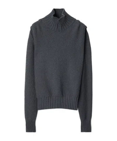 Burberry Long-sleeved Sweater In Charcoal-grey