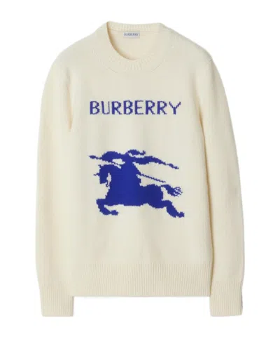BURBERRY BURBERRY EQUESTRIAN KNIGHT INTARSIA-KNIT CREWNECK JUMPER