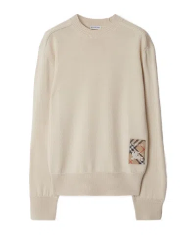 BURBERRY BURBERRY CHECKED KNITTED CREWNECK JUMPER