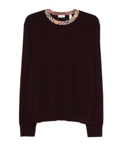 BURBERRY BURBERRY CHECK-NECK KNITTED JUMPER