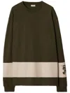 Burberry Ekd-print Stripe-detail Cotton Sweatshirt