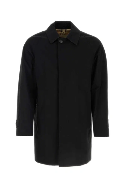 Burberry Long Sleeved Trench Coat In Black