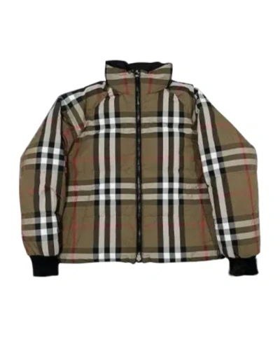 Burberry Long-sleeved Upright Collar Down Jacket In Multicolor