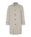 Burberry Long Cotton Double-breasted Coat With Notched Lapel In Grey